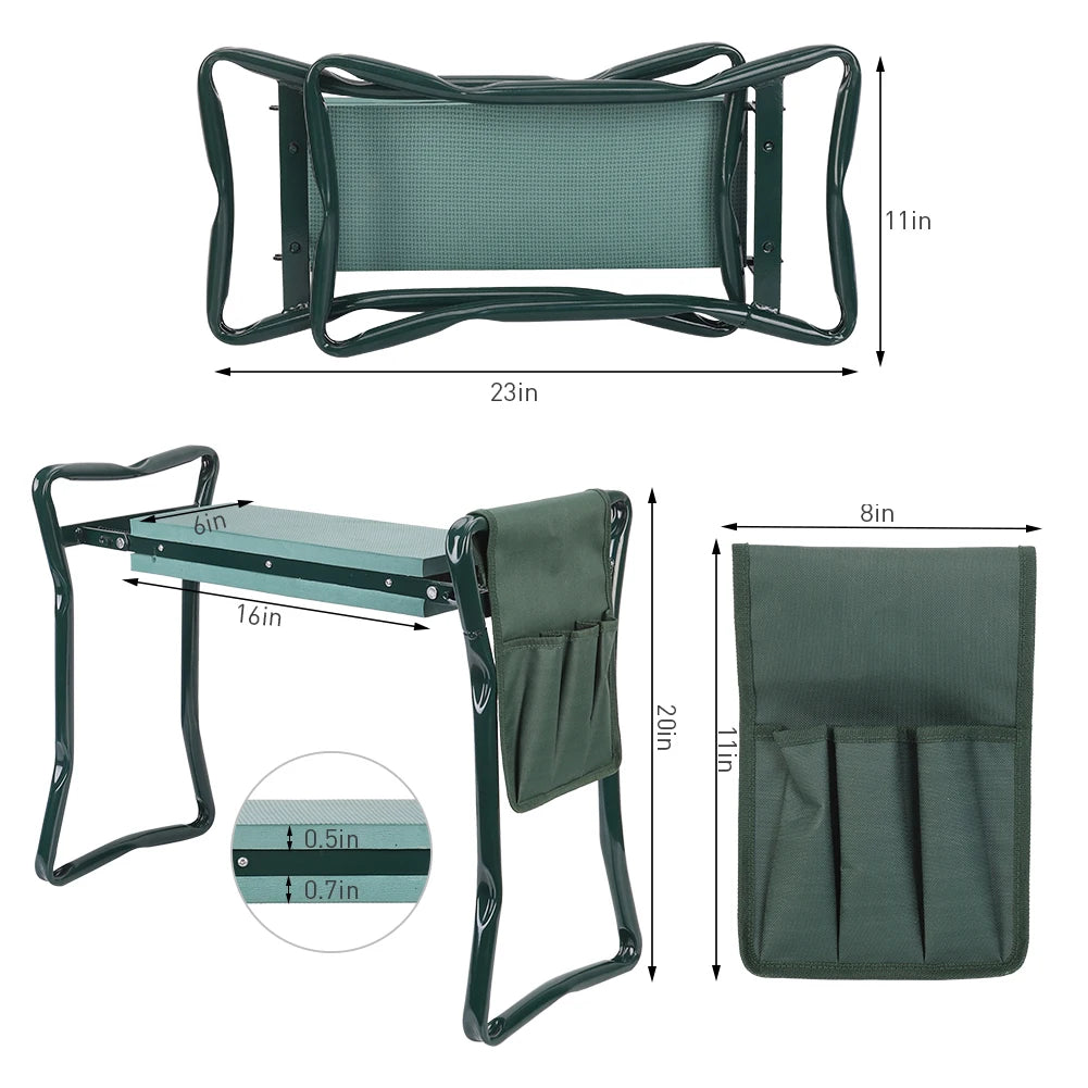 Heavy Duty Garden Kneeler Folding Seat Stool For Outdoor Use