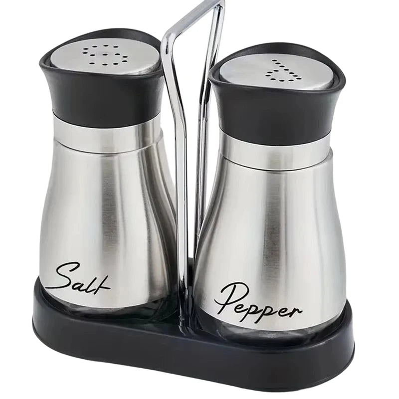 Glass Spice Bottle Set With Adjustable Refillable Salt Pepper Shakers