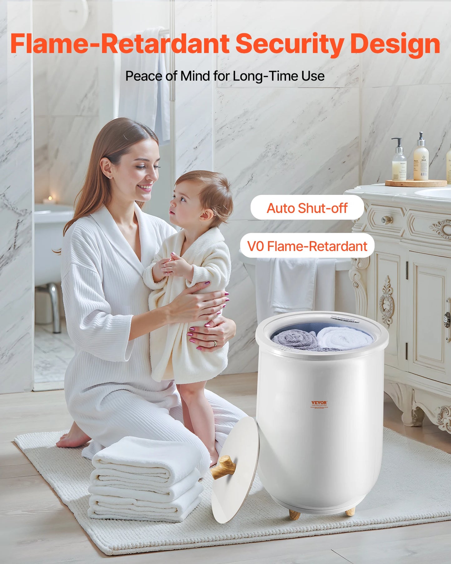 SucceBuy Towel Warmer Bucket With LED Light Auto Shutoff Aromatherapy