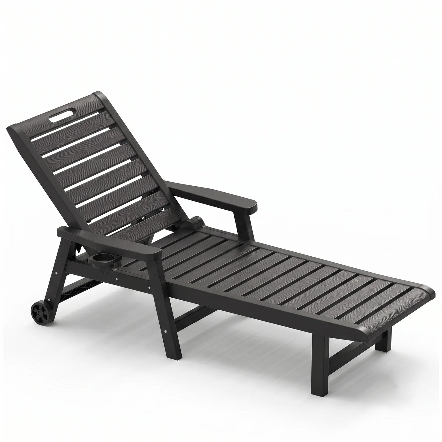FAZZN Indoor Outdoor Plastic Chaise Lounge Chair With Adjustable Back