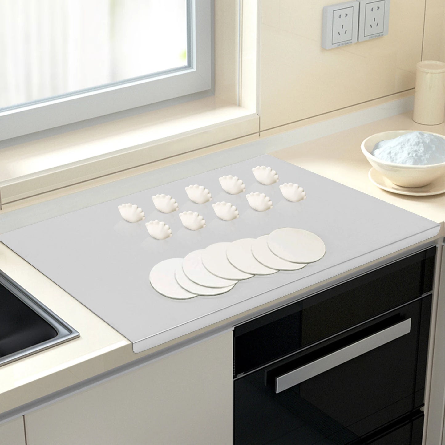 Eco-Friendly Stainless Steel Chopping Board With L-Shaped Edge