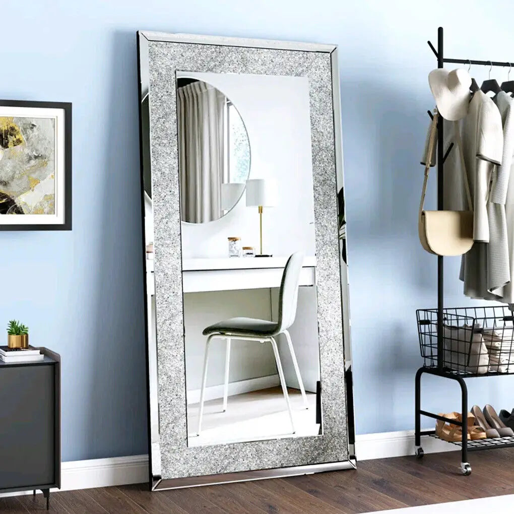 LUVODI Crystal Rhinestone Vanity Mirror Wall Mounted Dressing Mirror