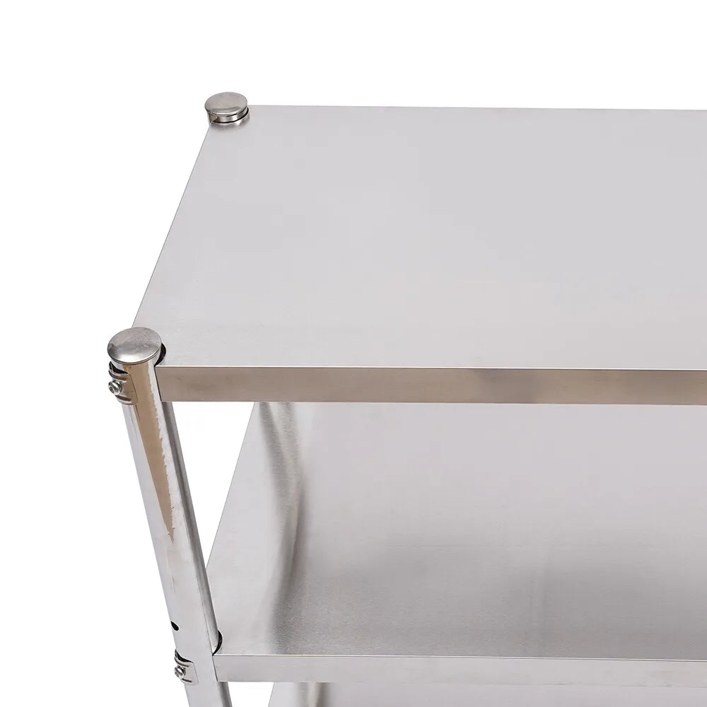 Three Tier Stainless Steel Kitchen Work Table Height Adjustable