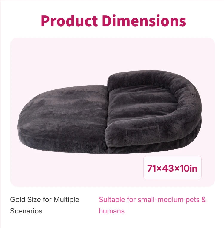 Dual-Use Pet Bed and Foldable Cuddler Mat for Home