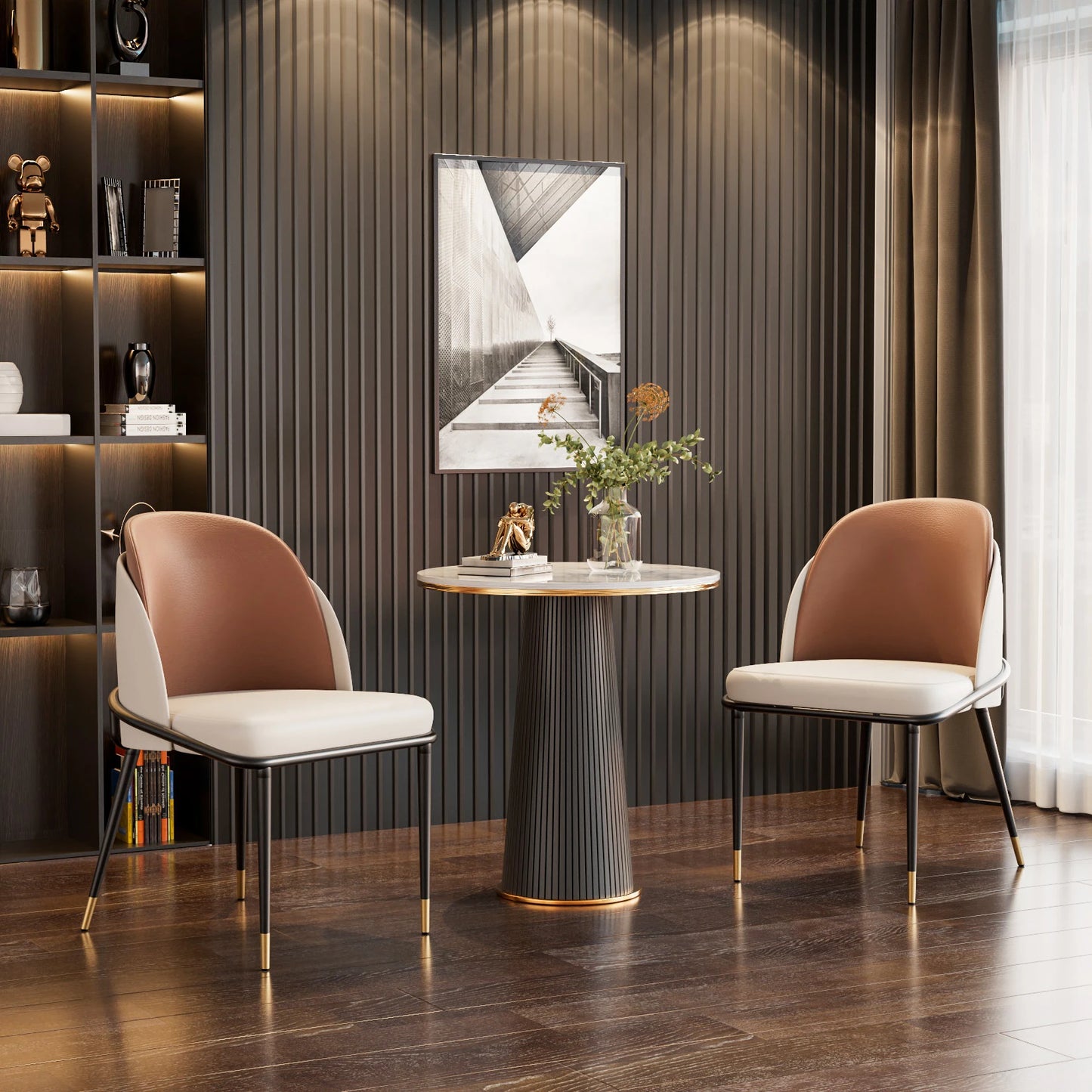 Modern Faux Leather Dining Chairs Set of 2