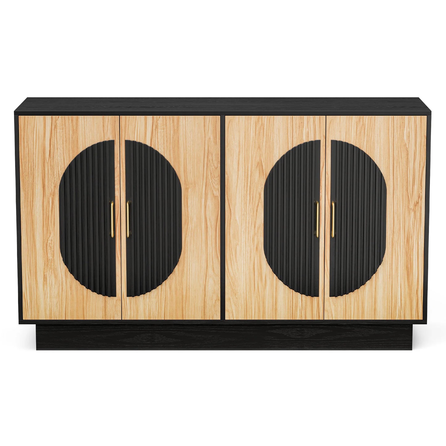 Modular Fluted Buffet Cabinet With Storage Credenza For Living Room