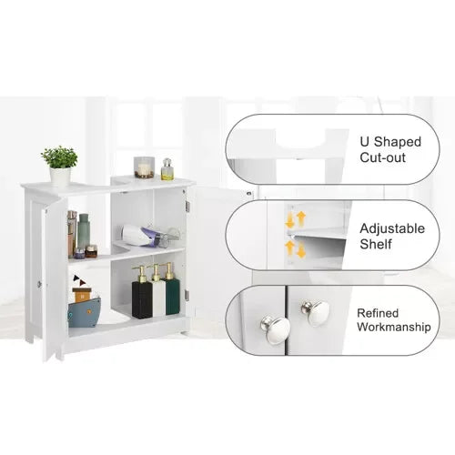 Under Sink Storage Vanity With Double Doors And Shelves
