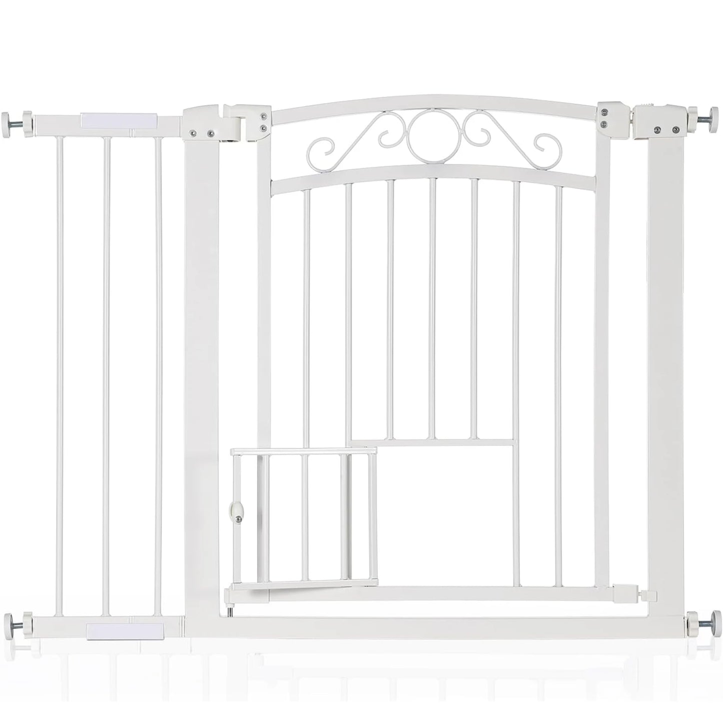 HiMISS Auto Close Pressure Mount Dog Gate Double Lock Walk Through