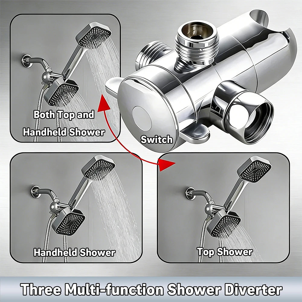 Two In One Shower Set With Handheld Head And Long Hose Square Design