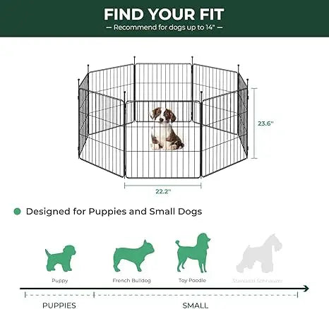 MiniPaws Unleashed Dog Playpen for Yard & RV Camping, Expandable 24-inch 32 Panels for Puppies and Small Dogs, Portable