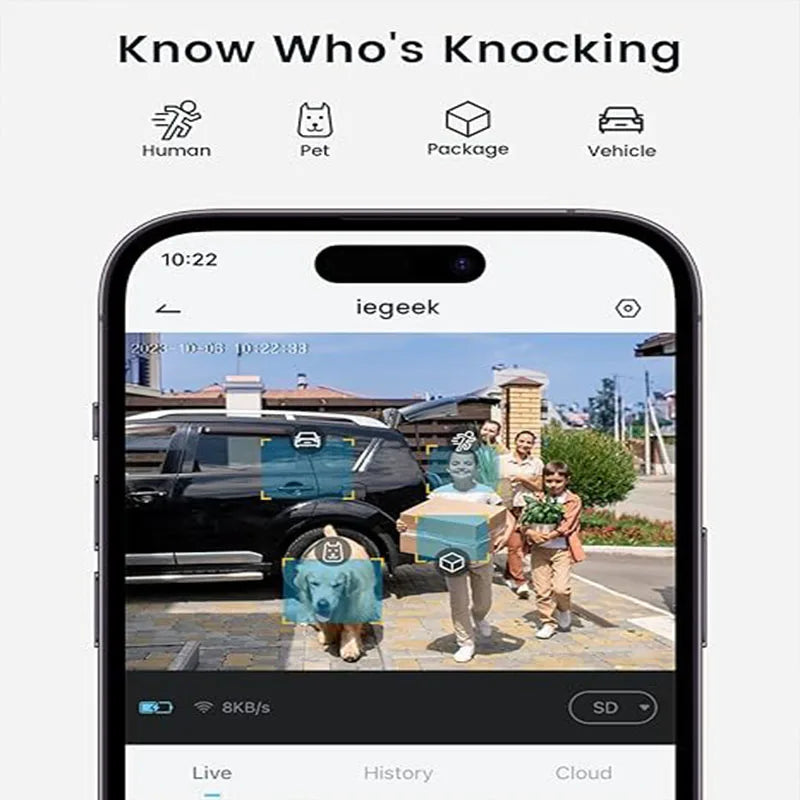 IeGeek 2K Doorbell Camera Wireless Video Doorbell With AI Motion Detection