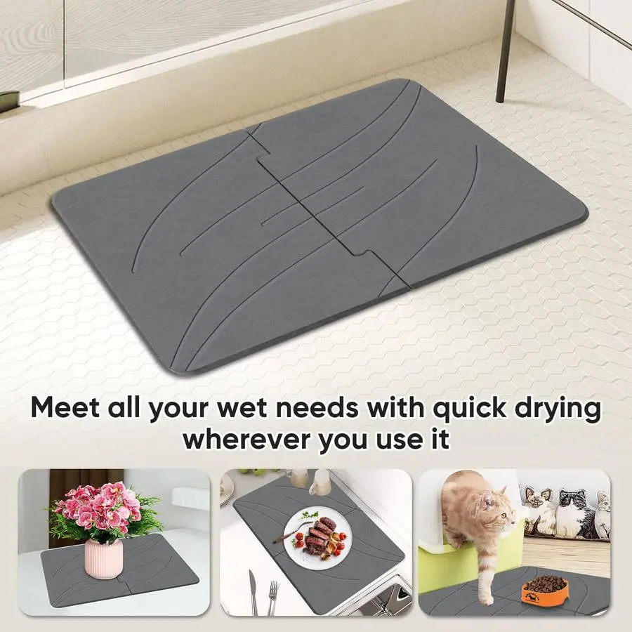 Diatomaceous Earth Bath Mat Non Slip Quick Dry Bathroom Floor