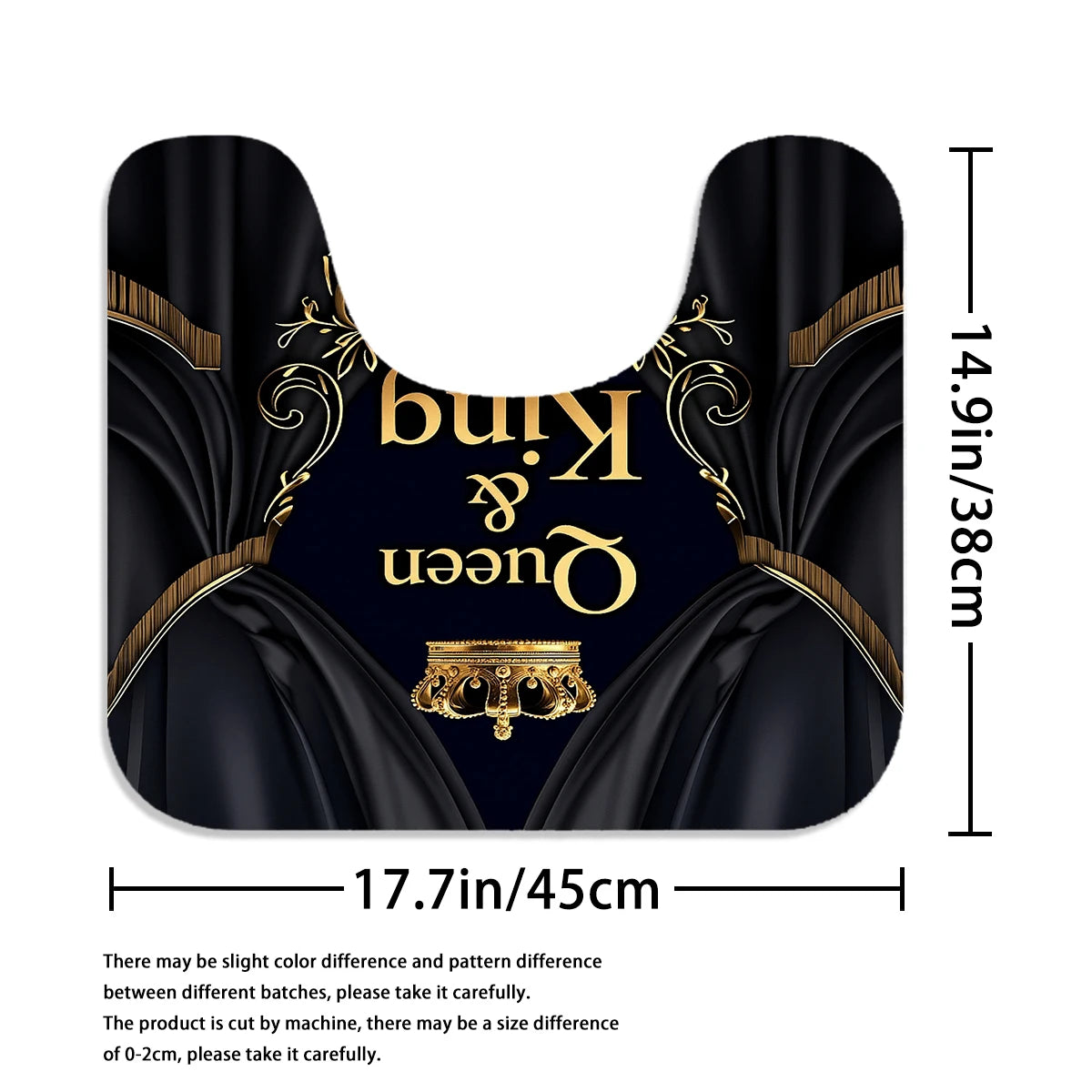 Queen And King Crown Shower Curtain Set With Hooks Luxury Print