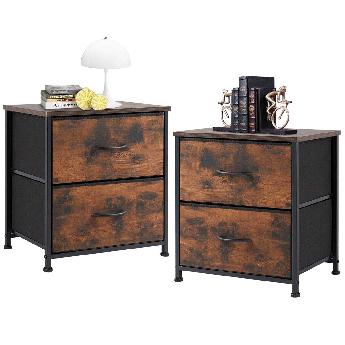 JHK Living Room Cabinet With Fabric Drawers
