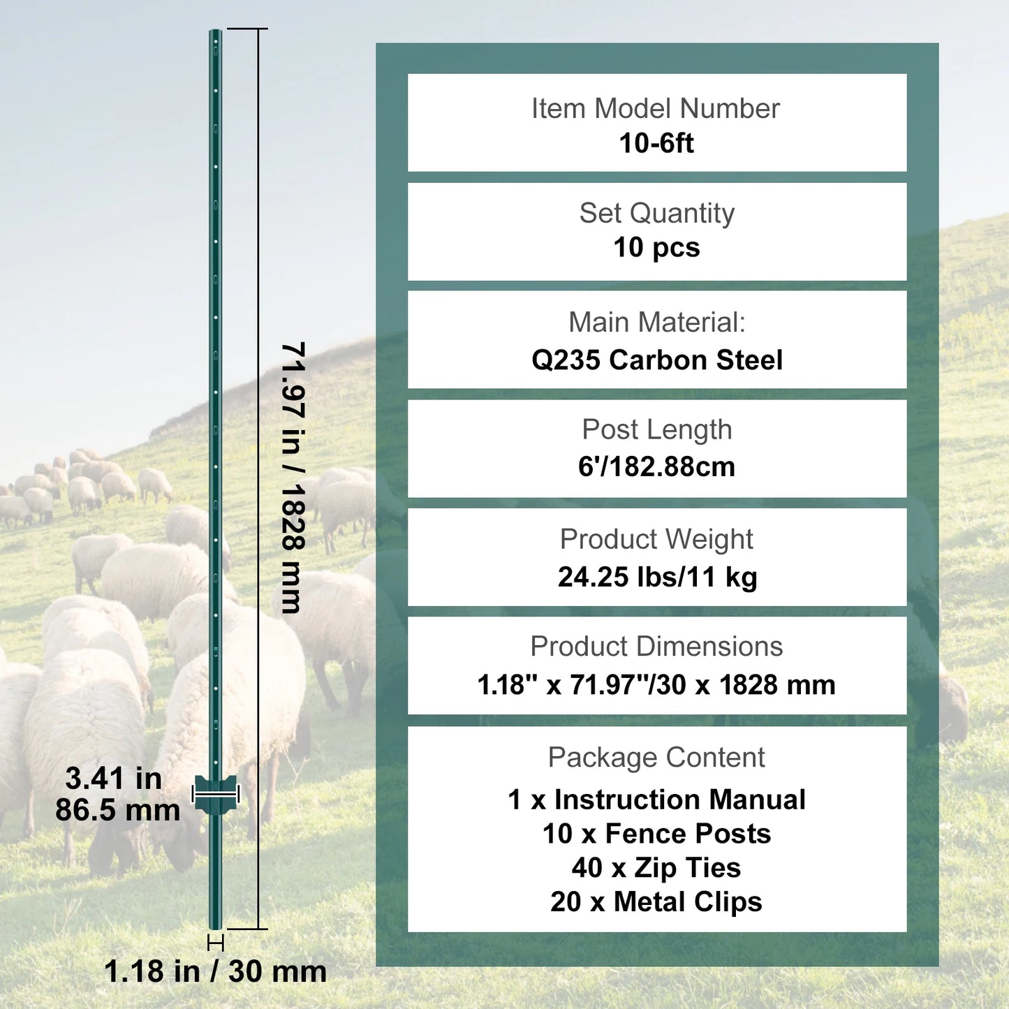 SucceBuy Heavy Duty T Post Fence Posts and Steel Stakes