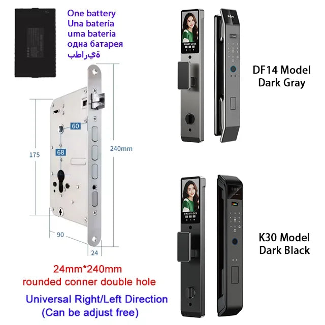 YKESDL Smart Door Lock With 3D Face Recognition And Camera