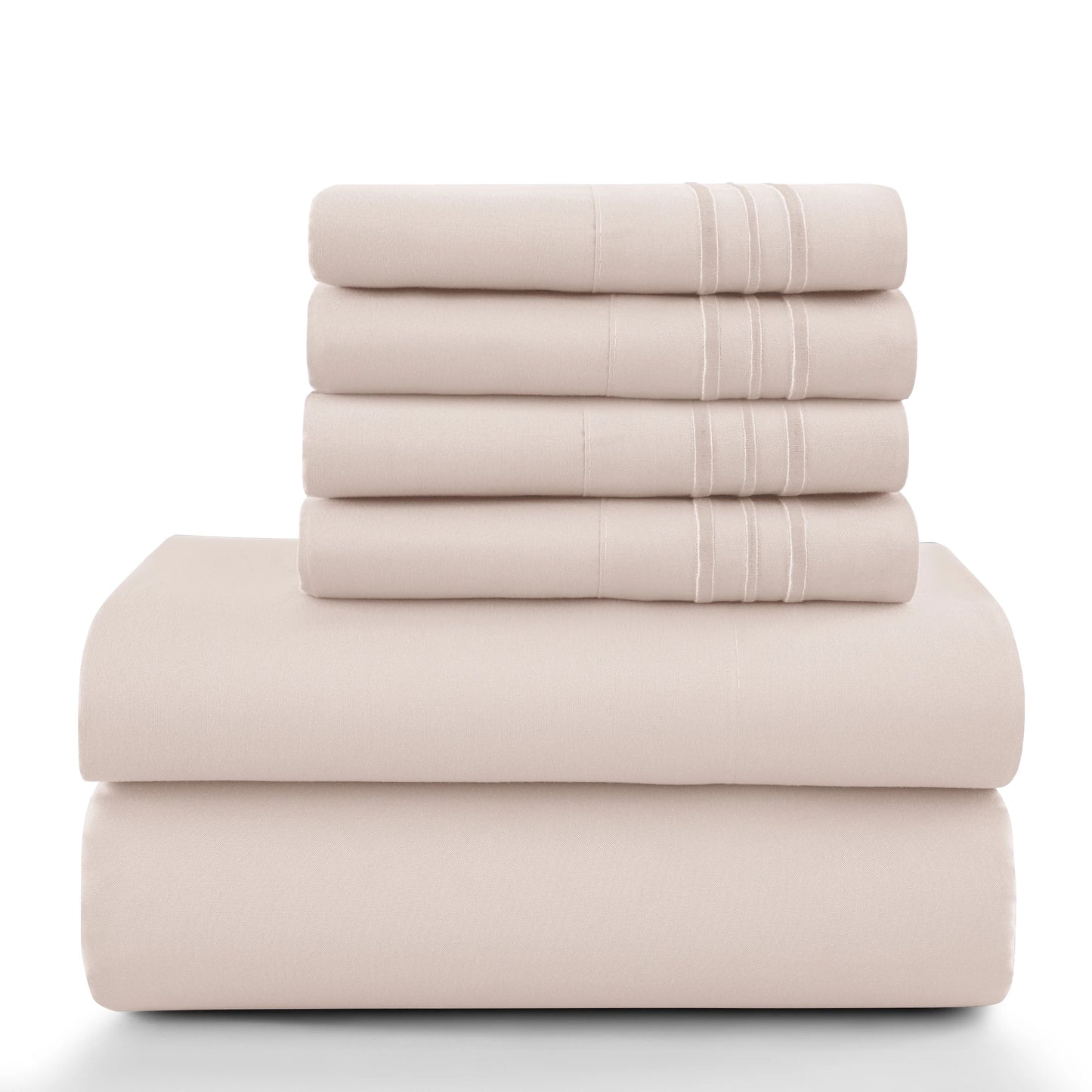 LDC Lux Decor Collection Brushed Microfiber Solid Sheet Set With Pillowcases
