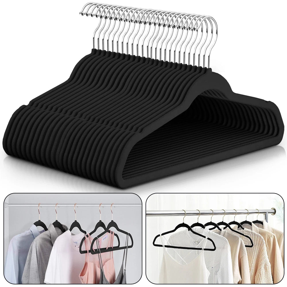 LDC Lux Decor Velvet Hangers Non-Slip Heavy Duty Swivel Hook
