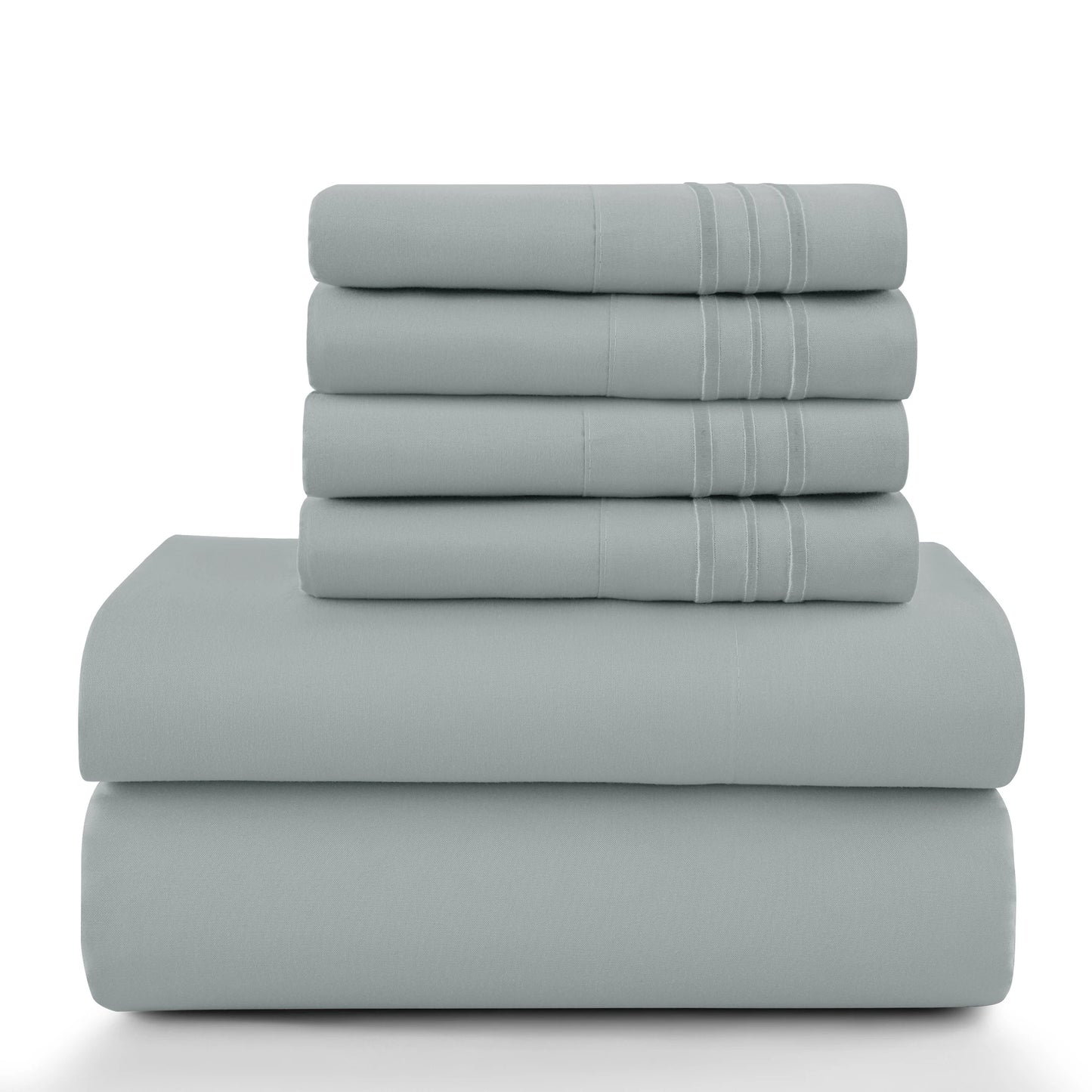 LDC Lux Decor Collection Brushed Microfiber Solid Sheet Set With Pillowcases