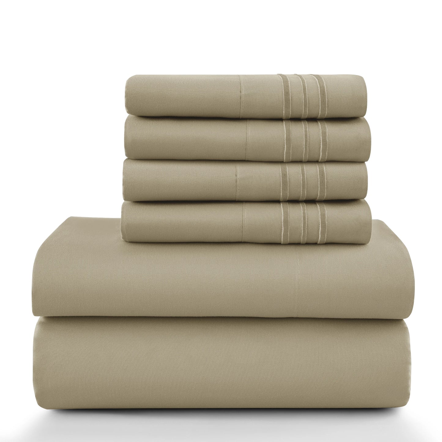 LDC Lux Decor Collection Brushed Microfiber Solid Sheet Set With Pillowcases
