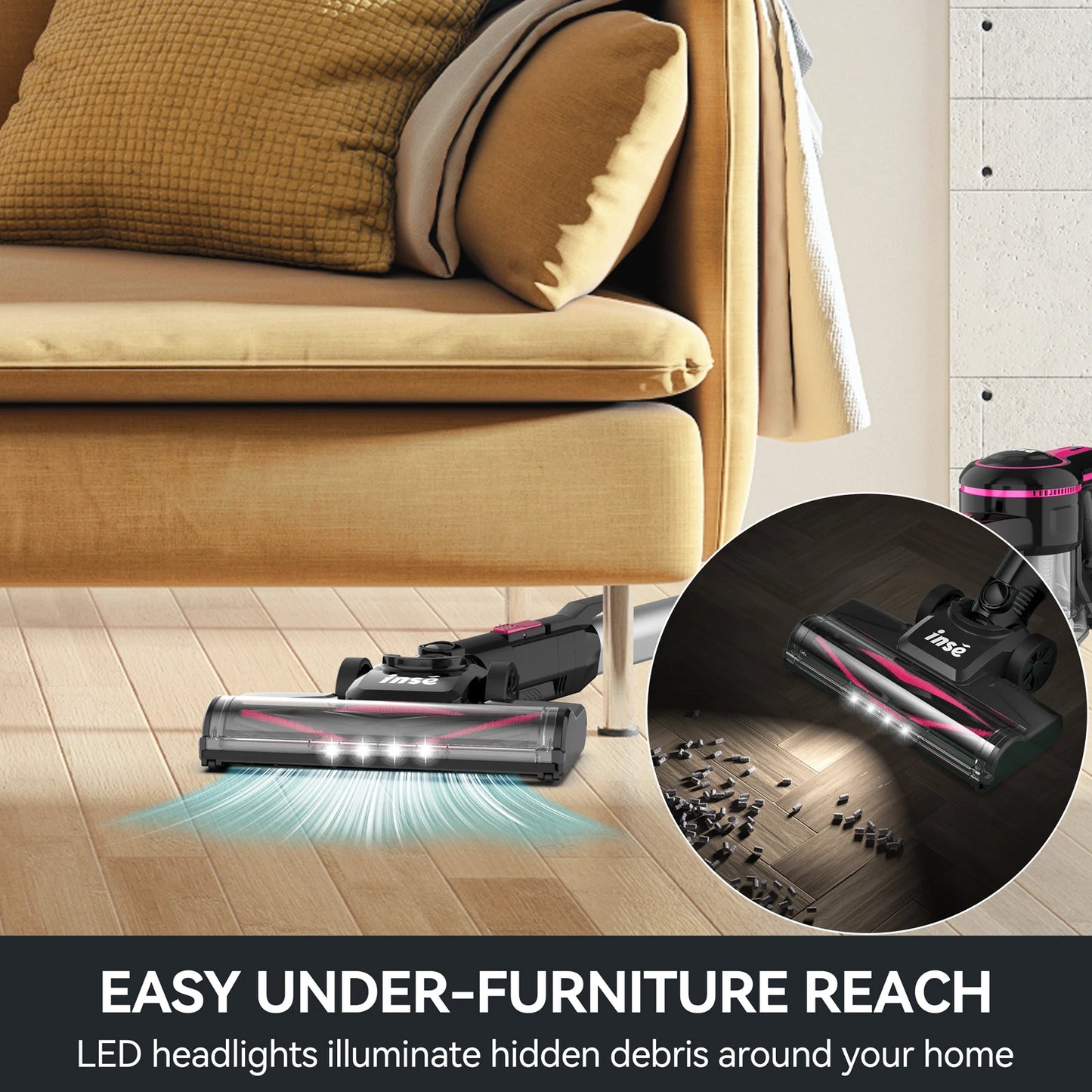 INSE N5T Cordless Vacuum Cleaner 25KPa 6 in 1 Handheld