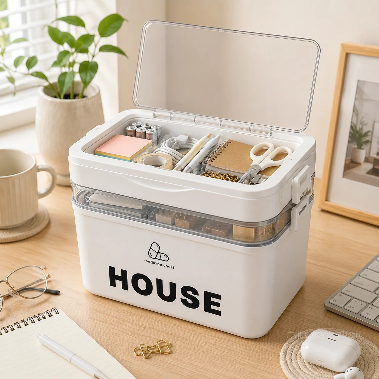 Large Capacity Stackable Storage Box Organizer For Home Office Use