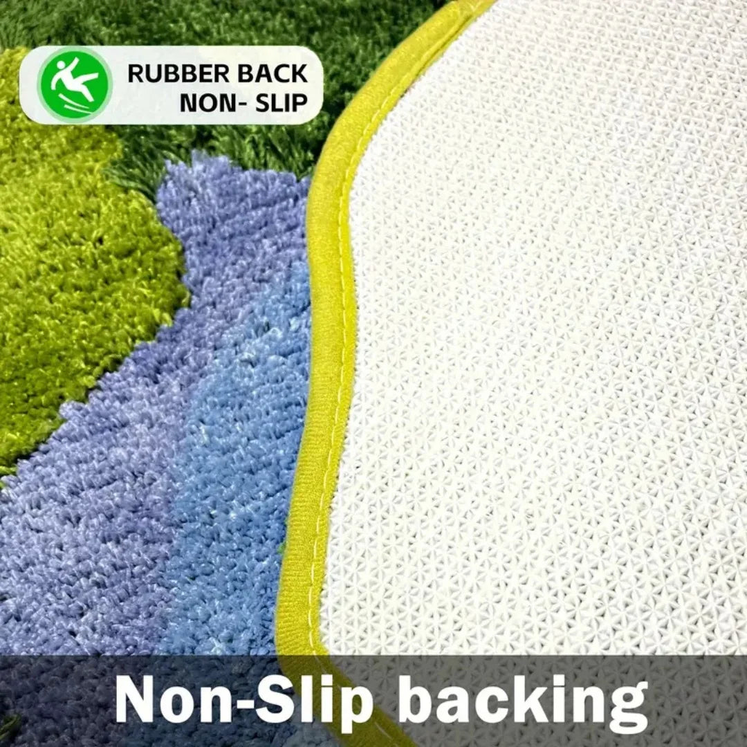 3D Moss Rugs Plush Leaf Shaped Bathroom Mat Non Slip