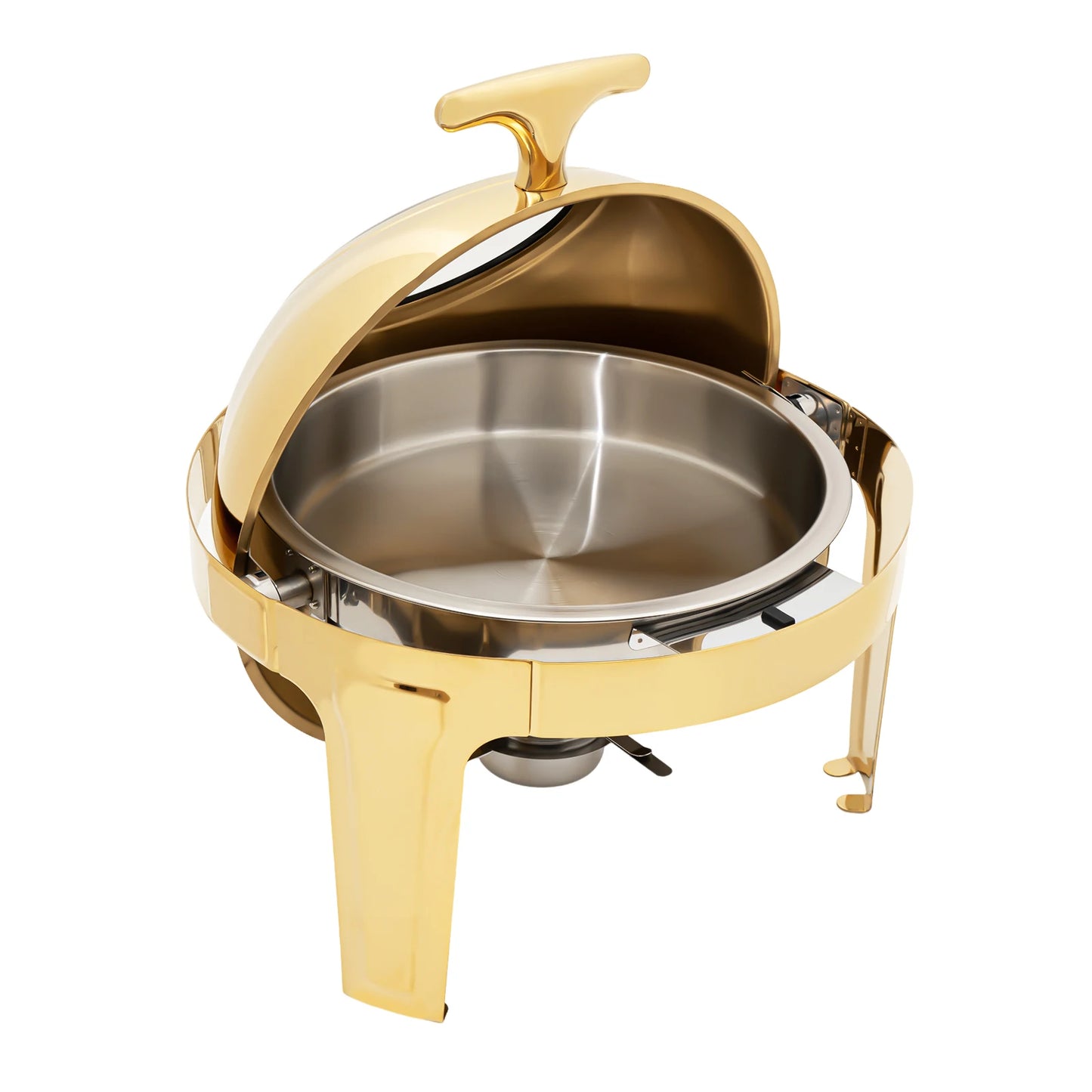 Round Chafing Dish Buffet Set Roll Top Stainless Steel Warmer