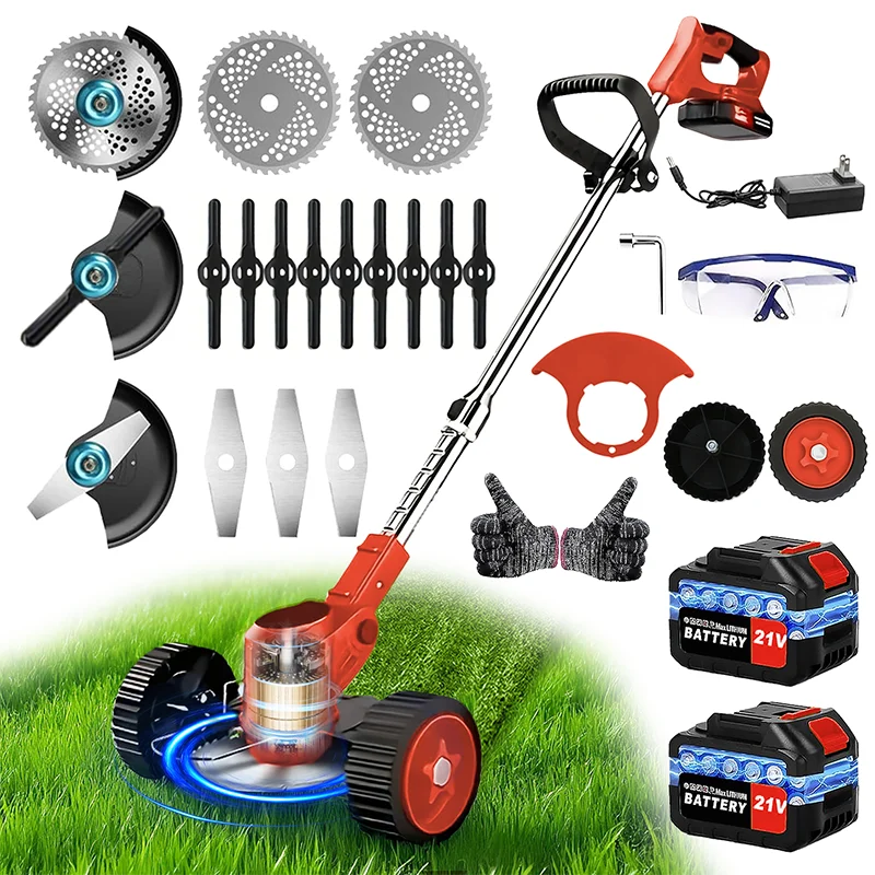 Cordless Lawn Mower And Trimmer Set For Courtyards And Gardens