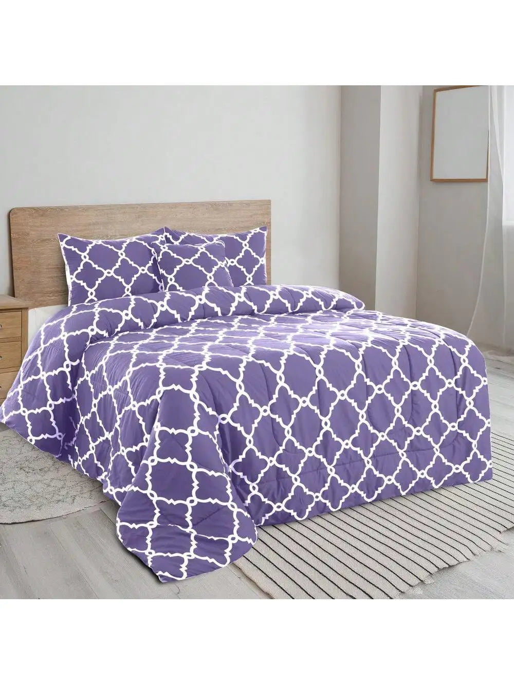 LDC Lux Decor Reversible 5 Piece Comforter Set Microfiber Bedding