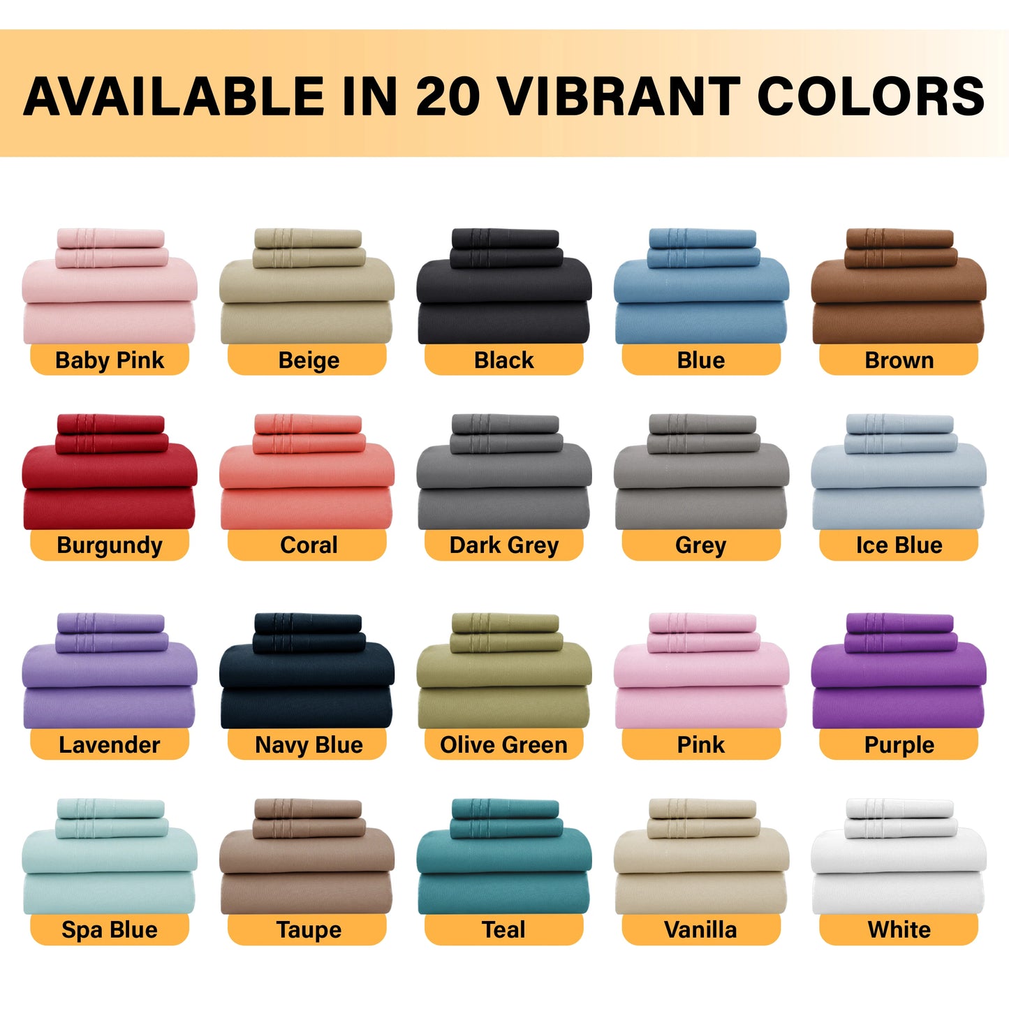 LDC Lux Decor Collection Brushed Microfiber Solid Sheet Set With Pillowcases