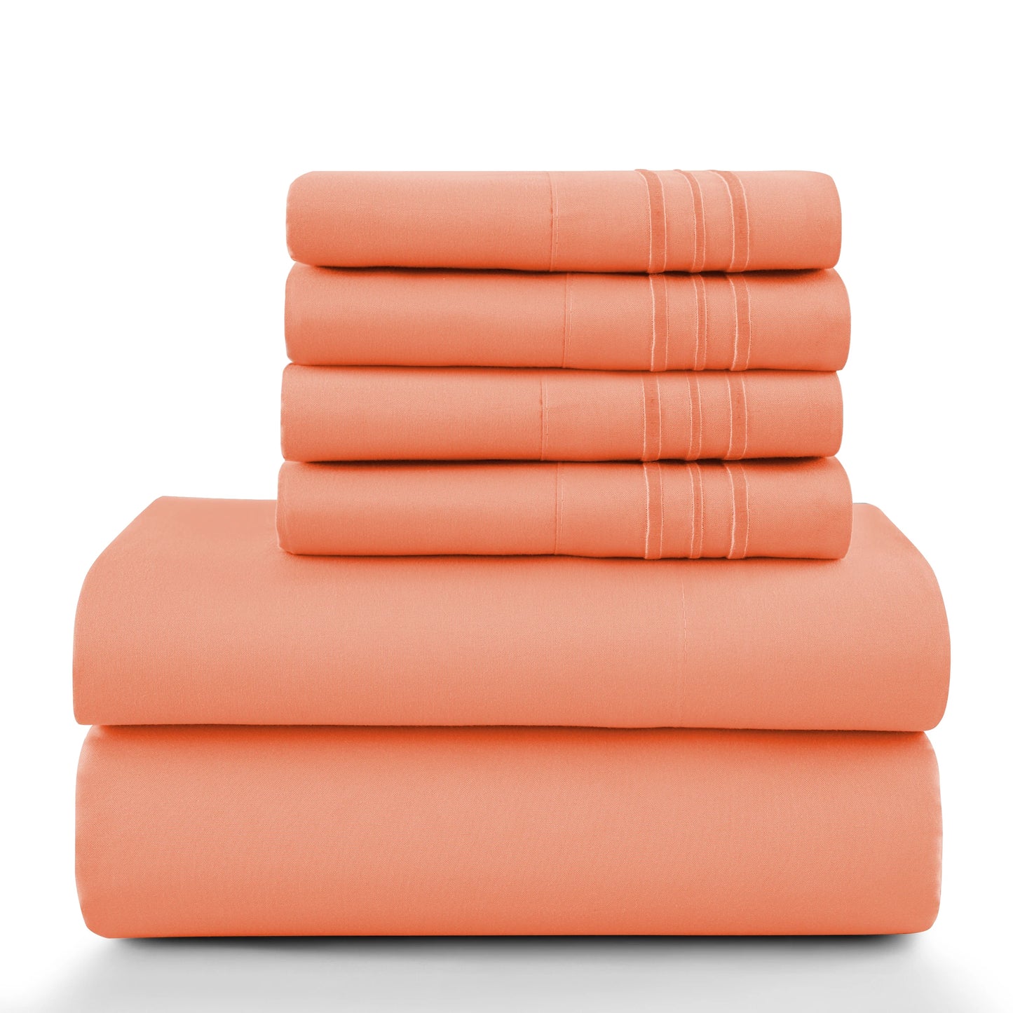 LDC Lux Decor Collection Brushed Microfiber Solid Sheet Set With Pillowcases