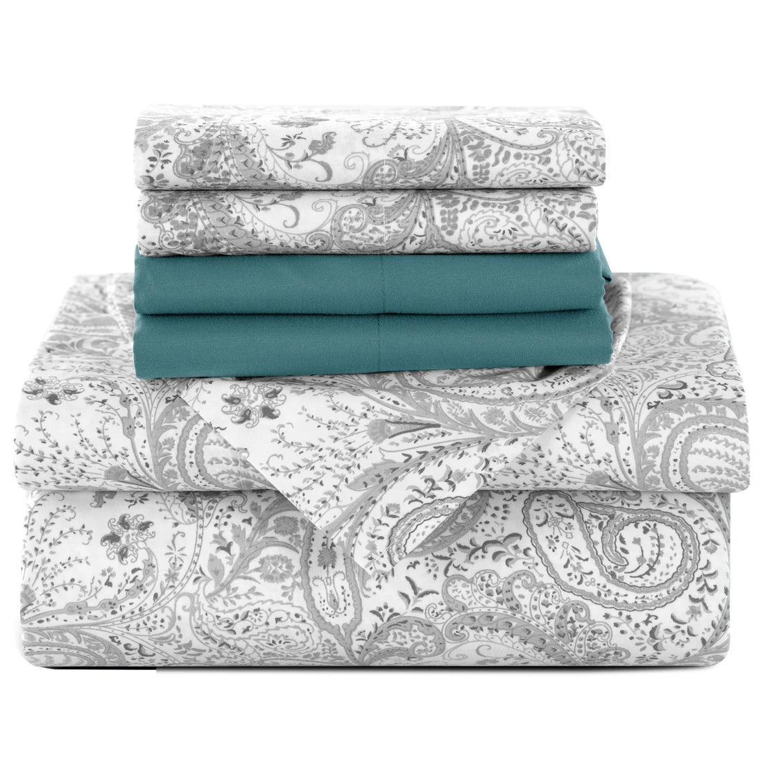 LDC Lux Decor Paisley Sheet Set Microfiber Wrinkle Free