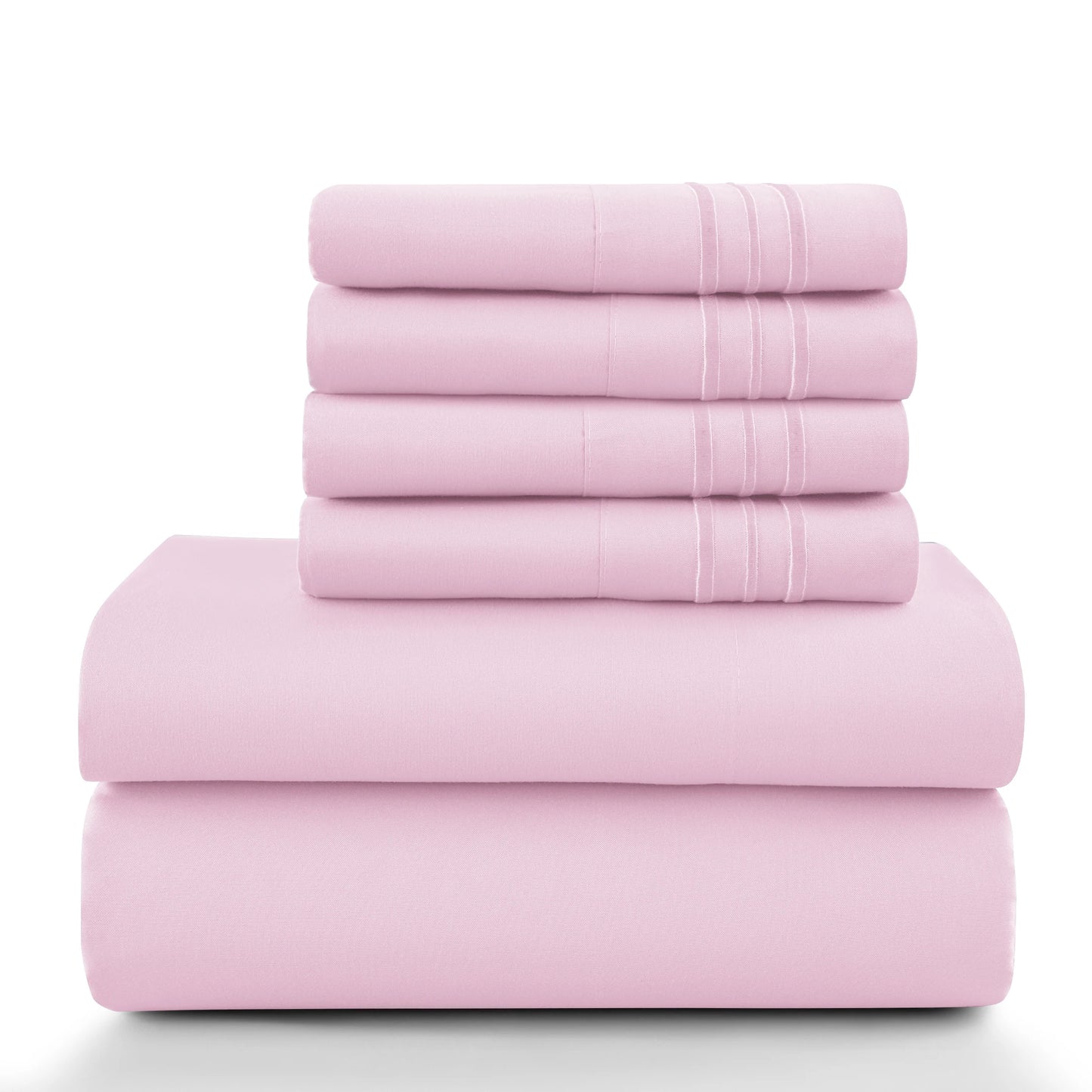 LDC Lux Decor Collection Brushed Microfiber Solid Sheet Set With Pillowcases