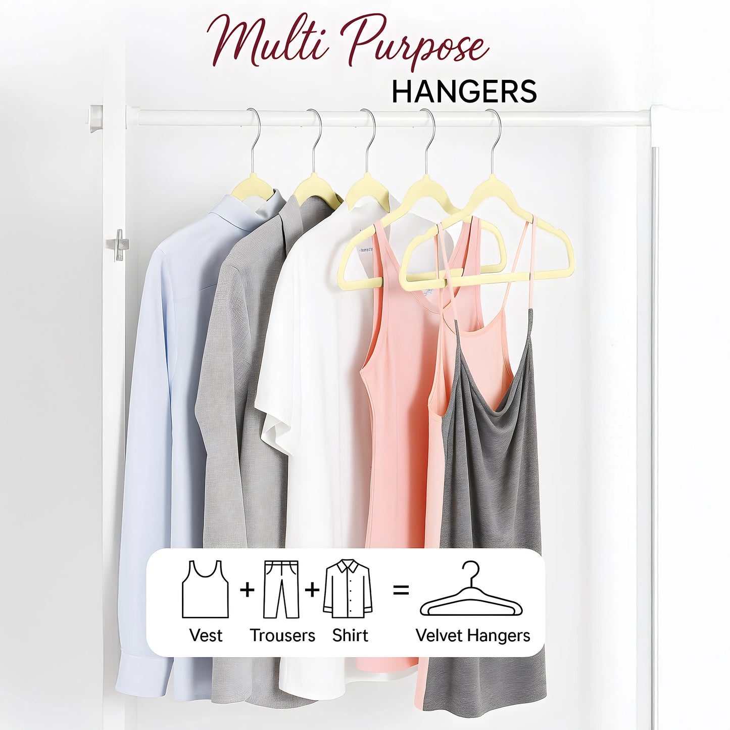 LDC Lux Decor Velvet Hangers Non-Slip Heavy Duty Swivel Hook