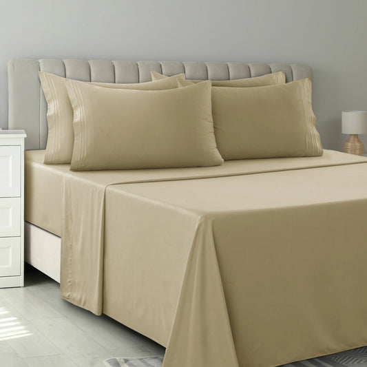 LDC Lux Decor Collection Brushed Microfiber Solid Sheet Set With Pillowcases