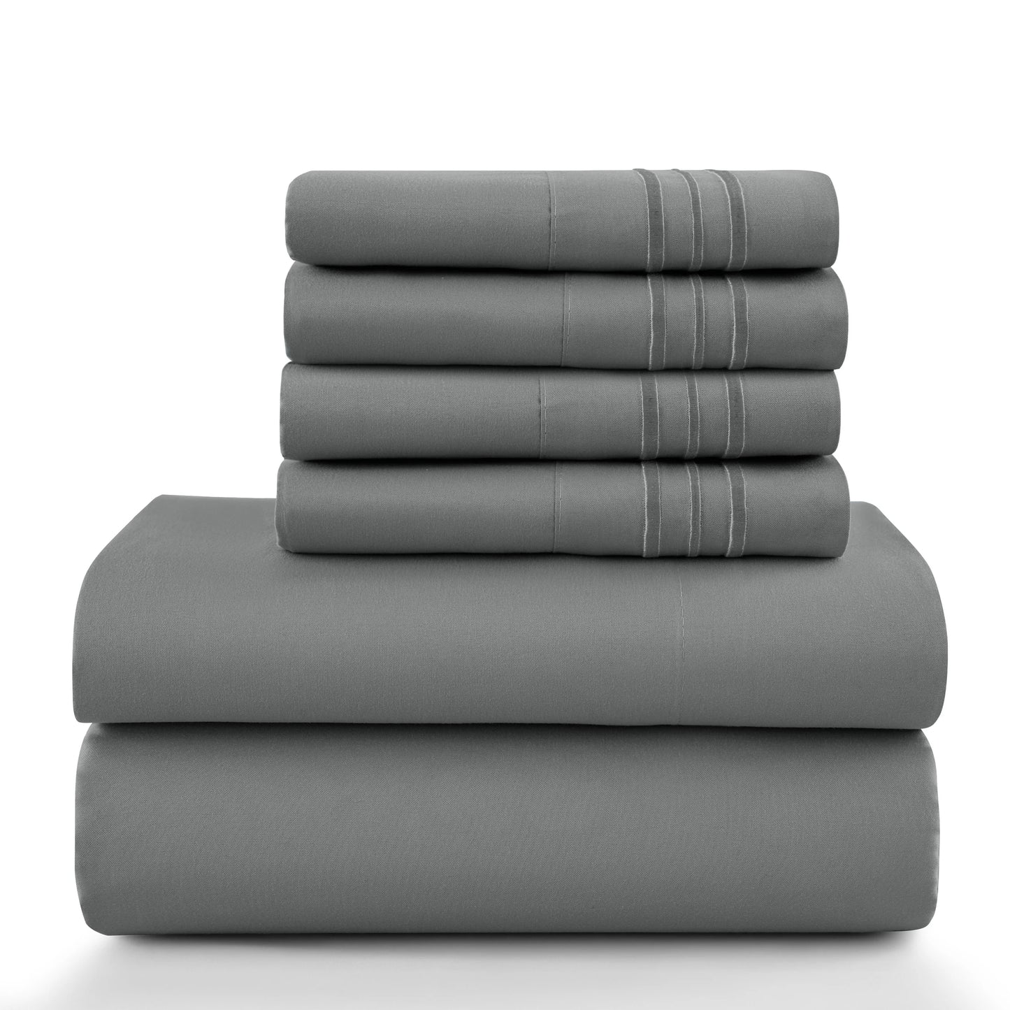 LDC Lux Decor Collection Brushed Microfiber Solid Sheet Set With Pillowcases