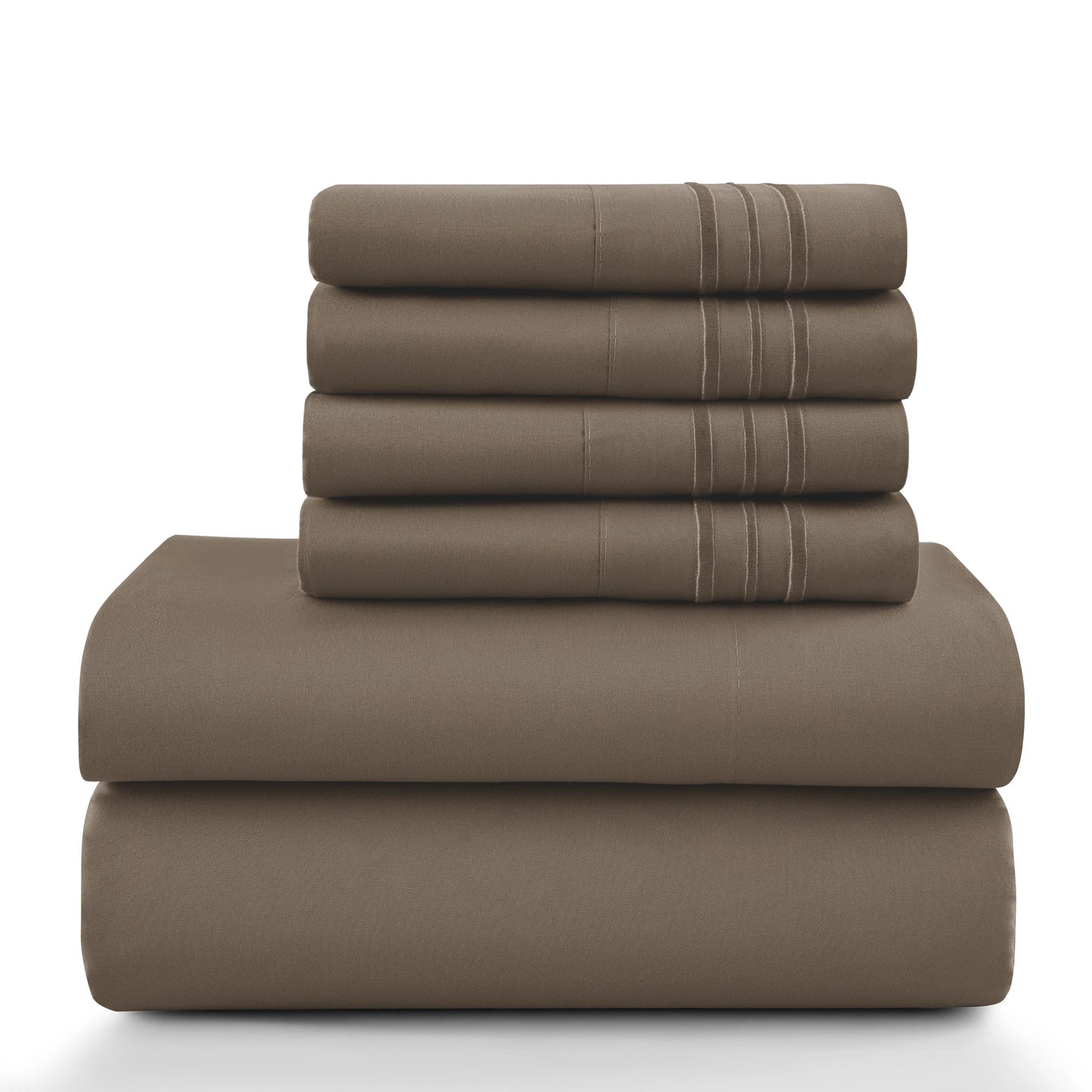 LDC Lux Decor Collection Brushed Microfiber Solid Sheet Set With Pillowcases