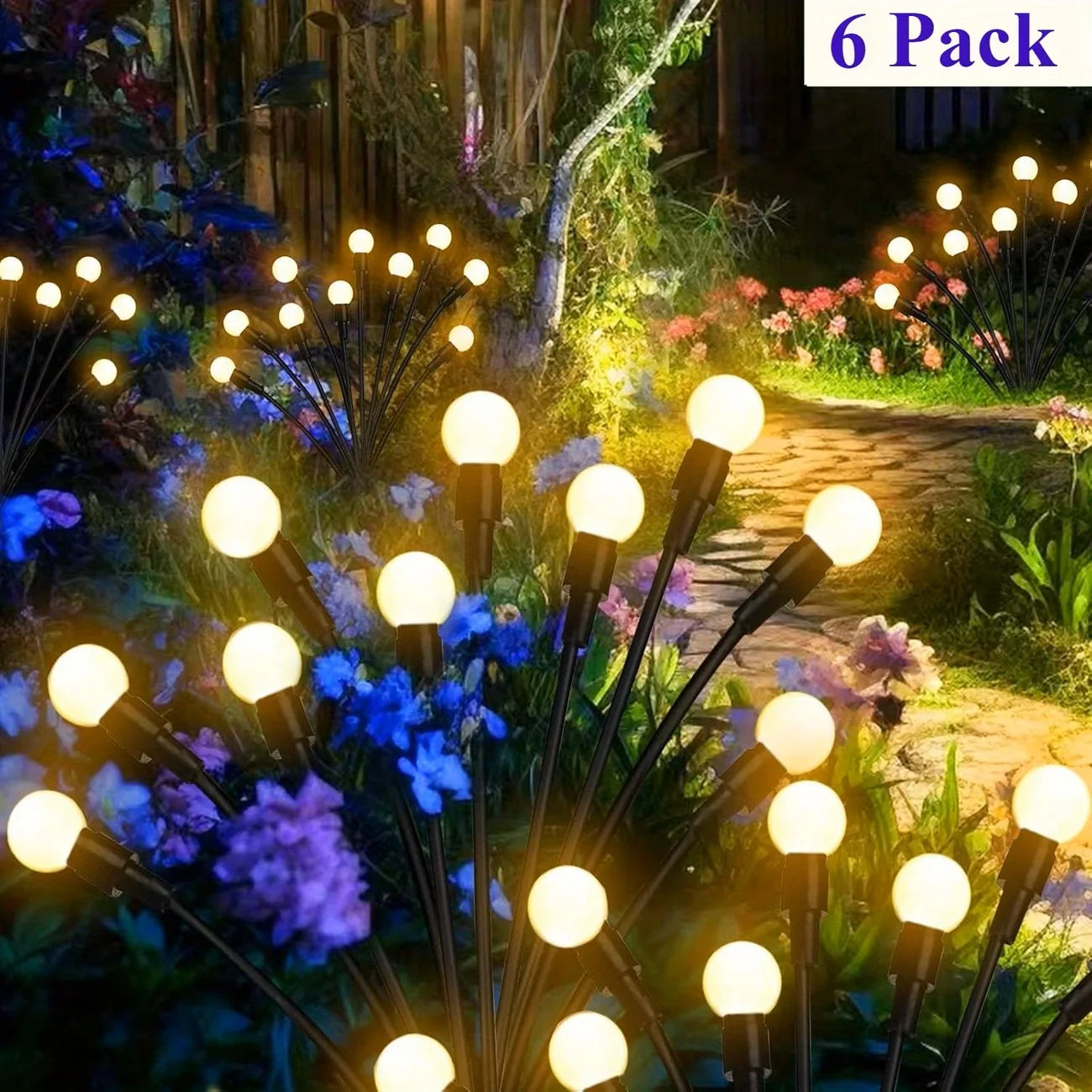 Solar Lights Outdoor 8 Pack Firefly Twinkle Pathway Garden Waterproof
