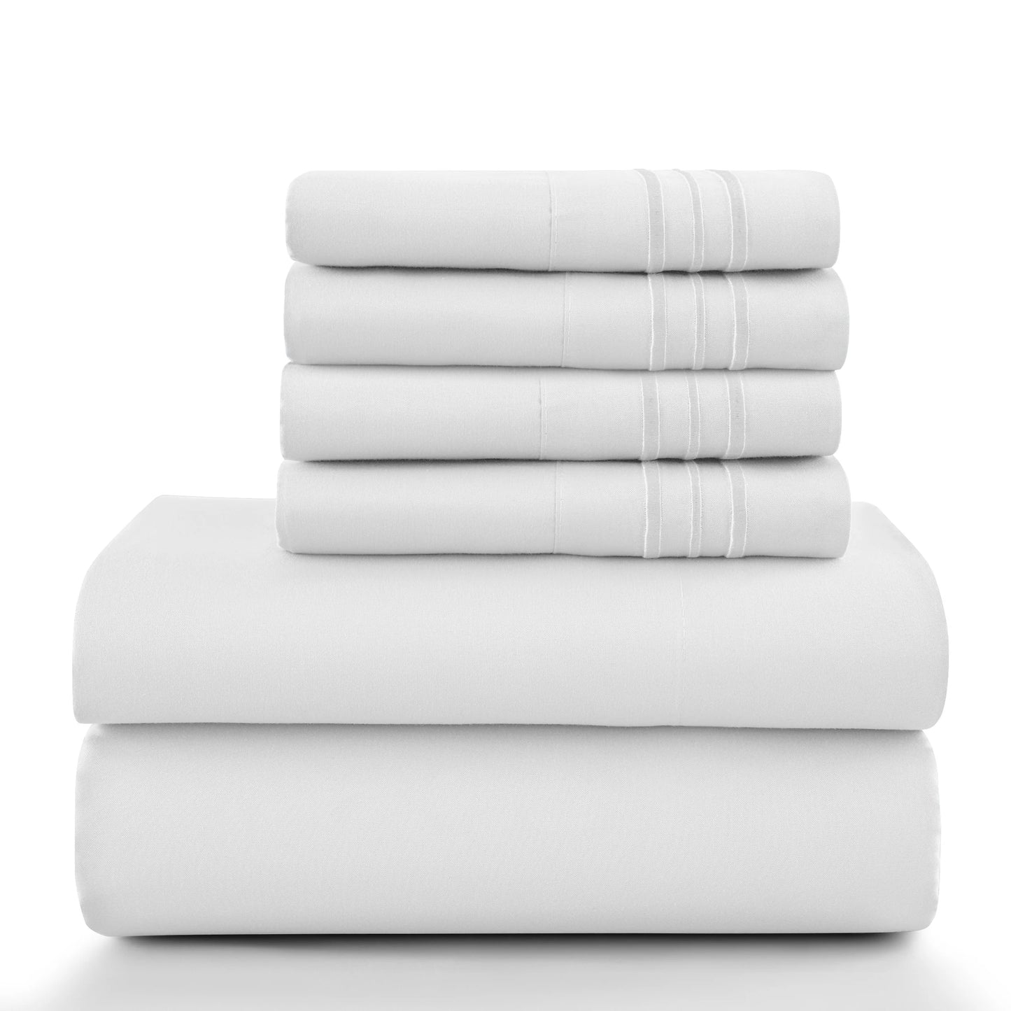LDC Lux Decor Collection Brushed Microfiber Solid Sheet Set With Pillowcases