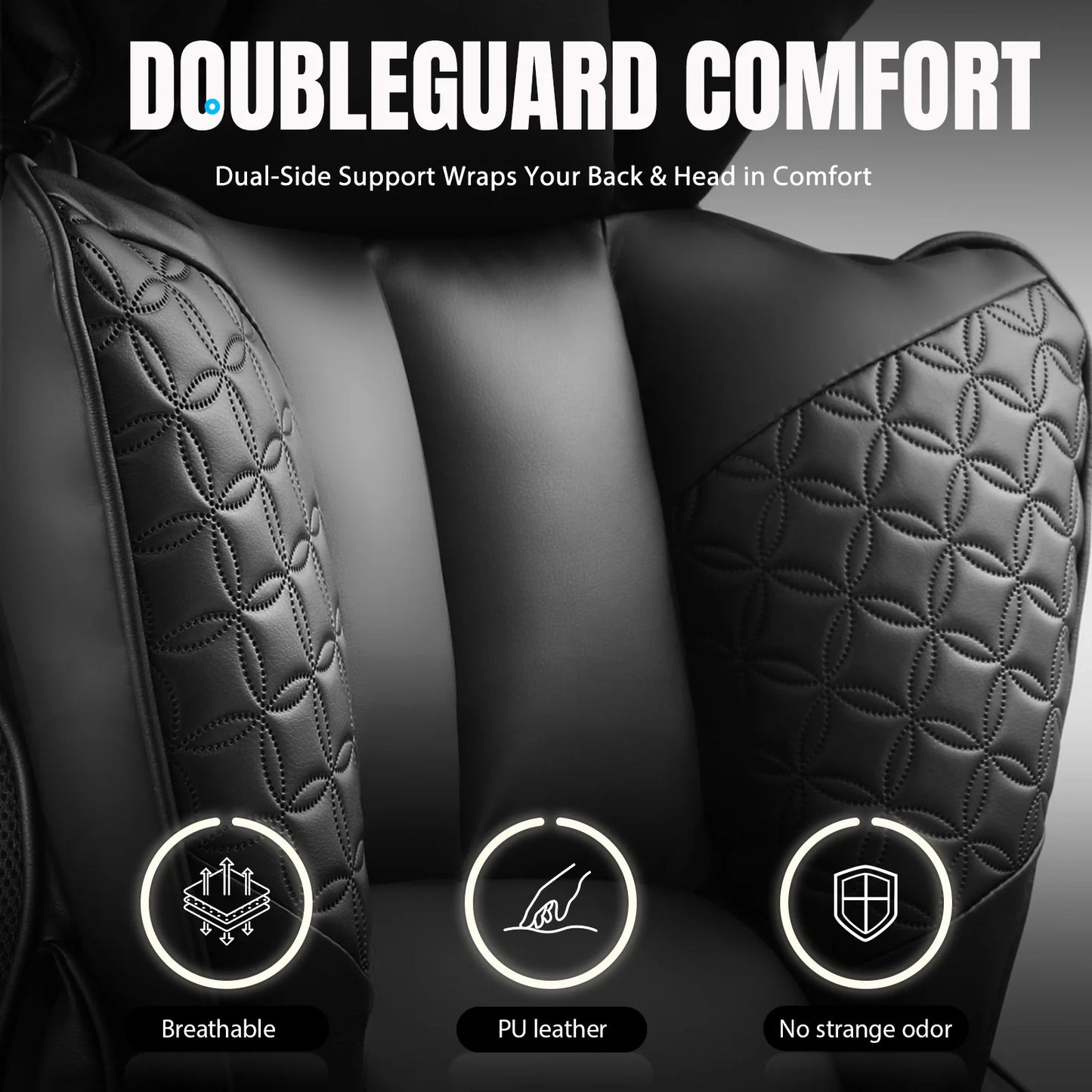 COMHOMA Ergonomic Leather Office Chair With Footrest