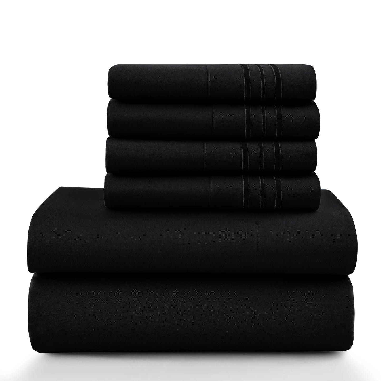 LDC Lux Decor Collection Brushed Microfiber Solid Sheet Set With Pillowcases