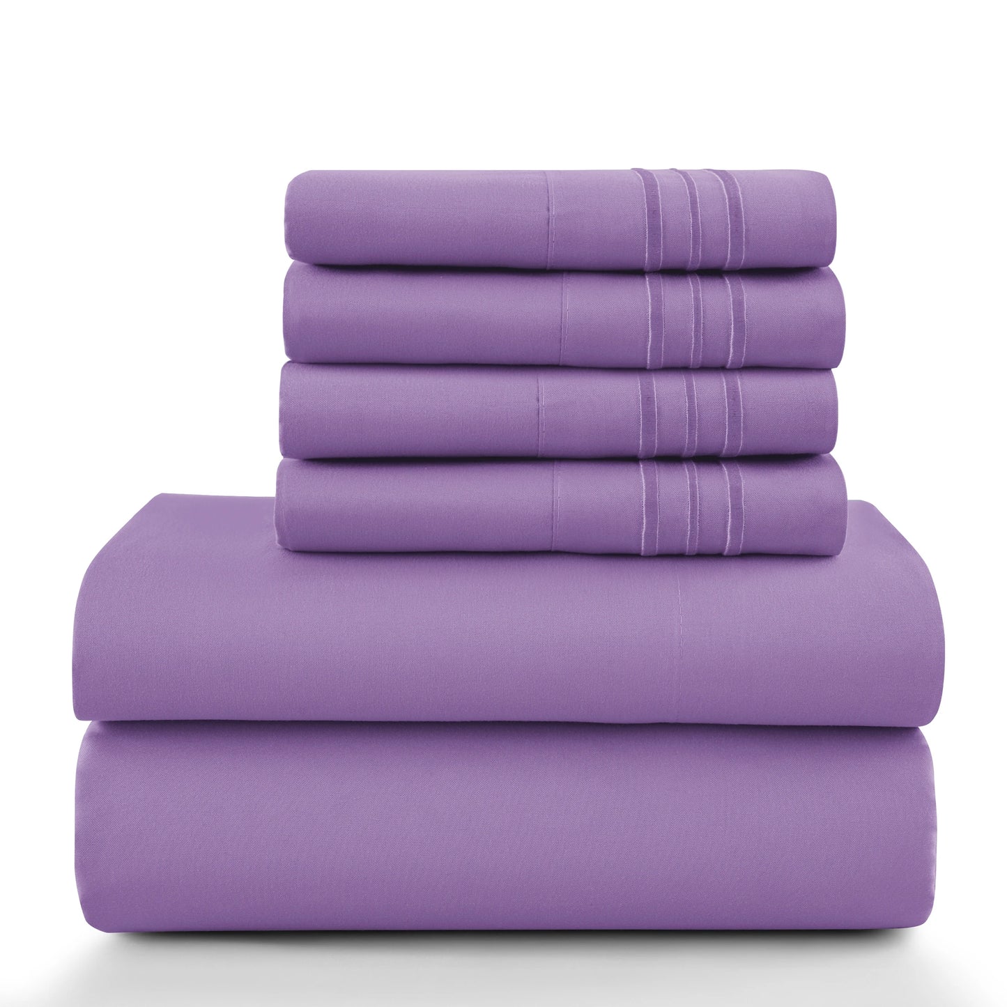 LDC Lux Decor Collection Brushed Microfiber Solid Sheet Set With Pillowcases