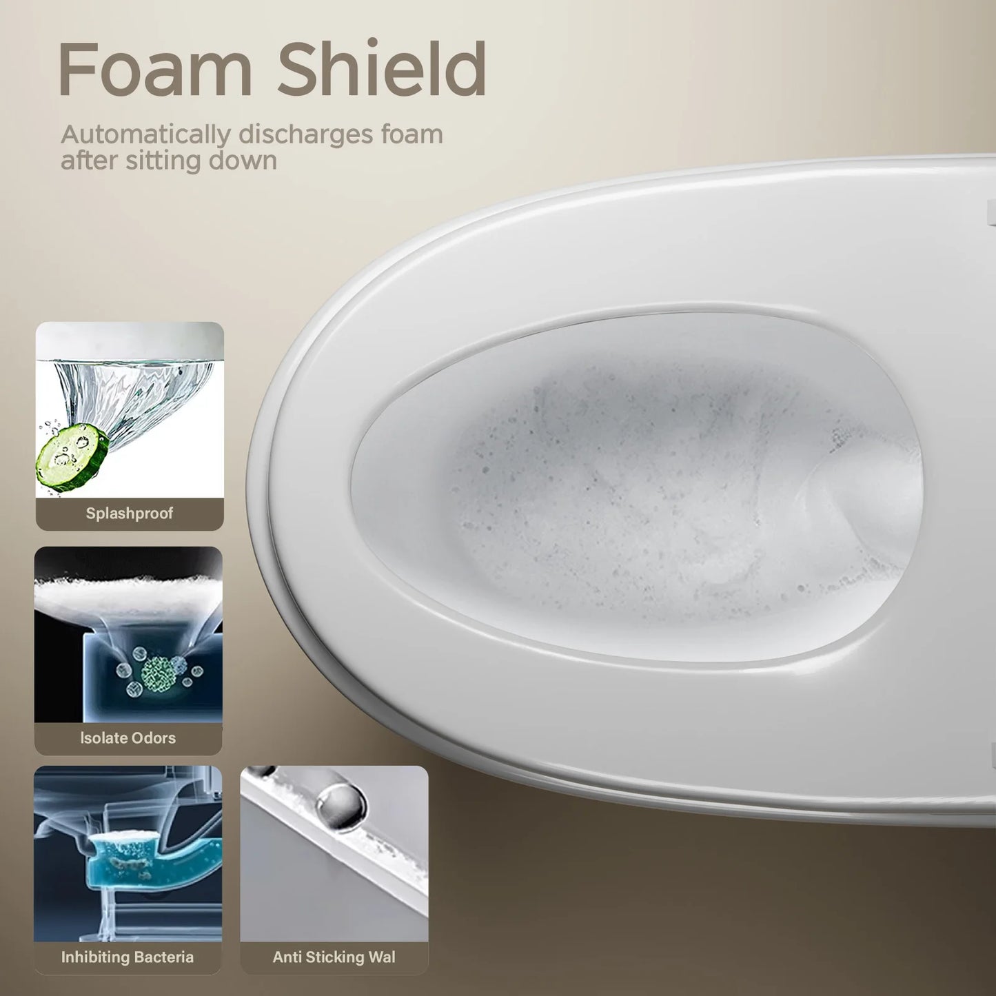 Smart Toilet With Built In Bidet And Heated Seat Automatic Open Close Dual Flush
