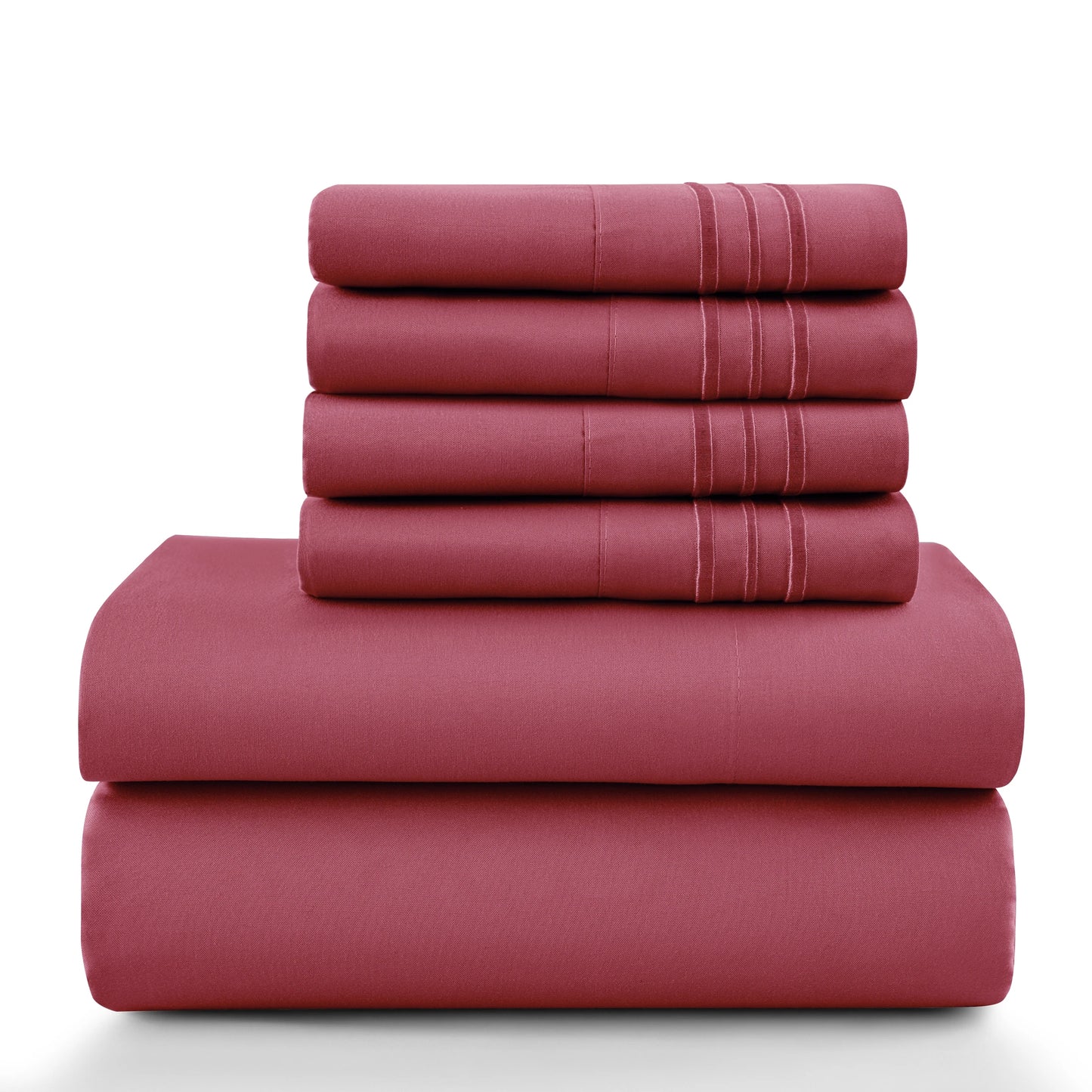 LDC Lux Decor Collection Brushed Microfiber Solid Sheet Set With Pillowcases