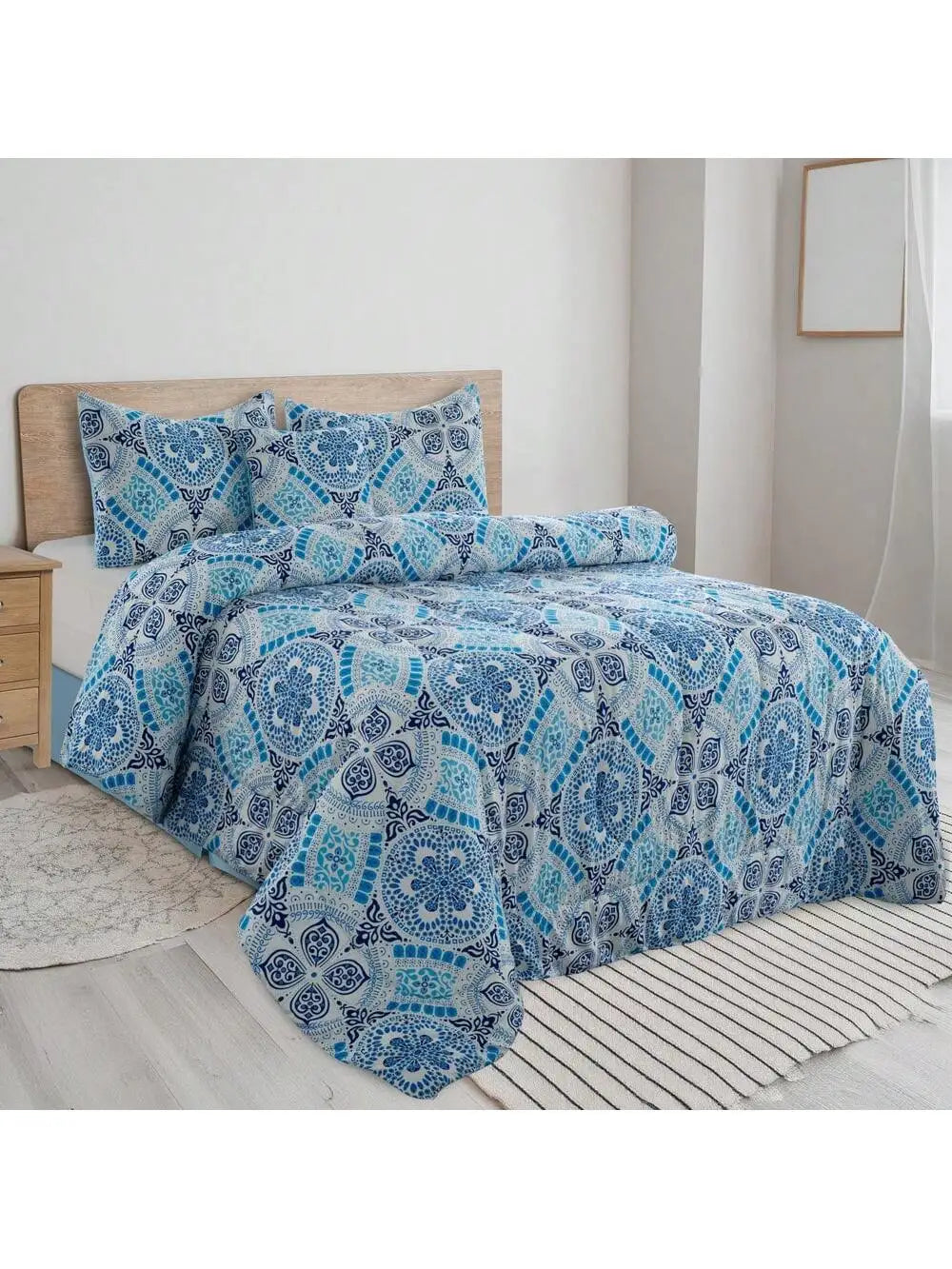 LDC Lux Decor Reversible 5 Piece Comforter Set Microfiber Bedding
