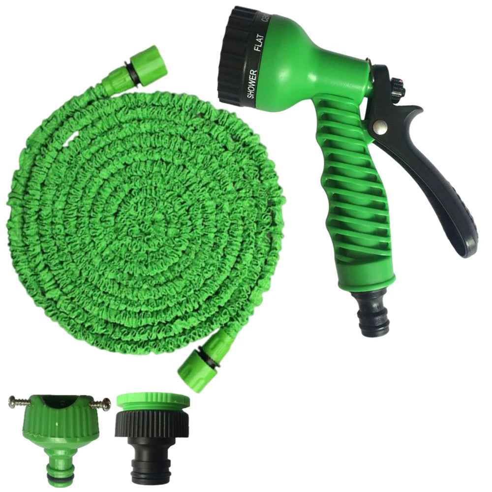 Expandable Garden Hose With Seven Pattern Spray Nozzle