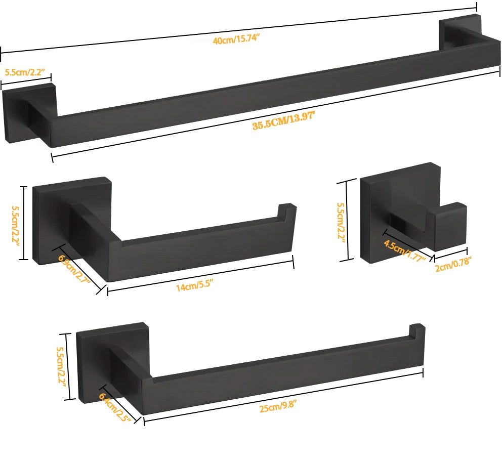 DQOK Brushed Stainless Steel Bath Hardware Set With Accessories Included
