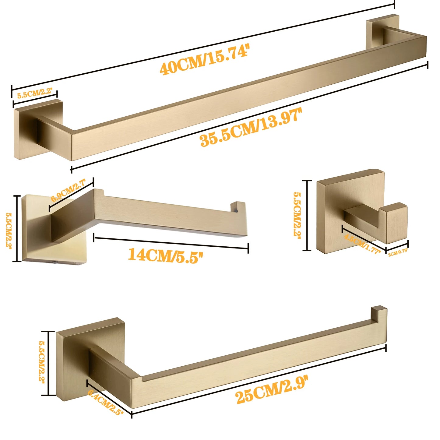 DQOK Brushed Stainless Steel Bath Hardware Set With Accessories Included