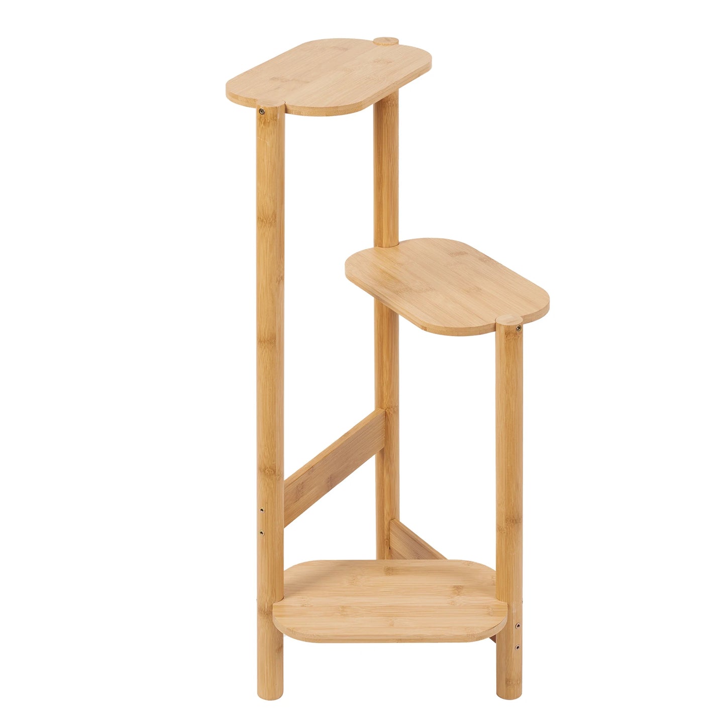 Three-Tier Bamboo Plant Stand for Corner Balcony and Bedroom